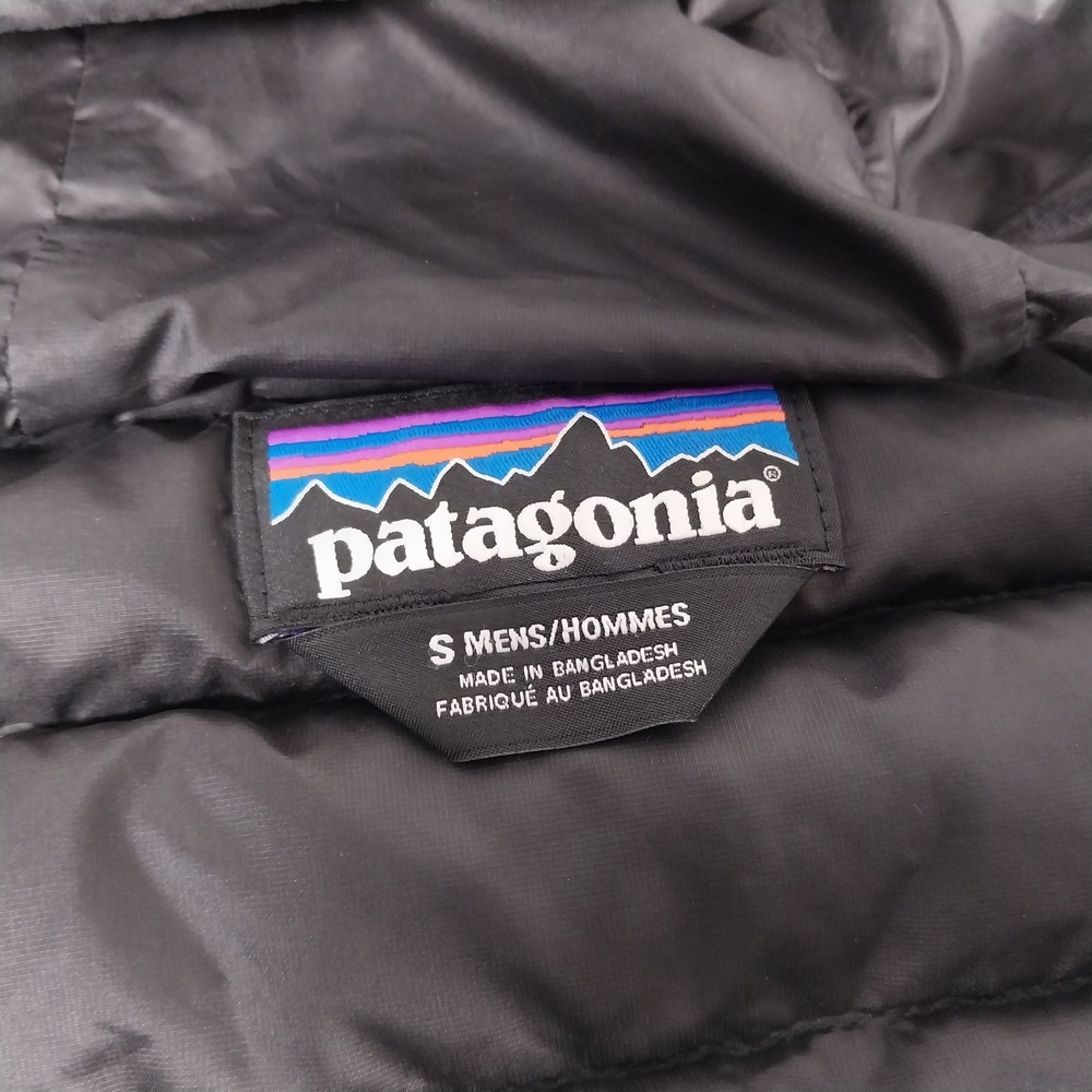 Patagonia Jacket Mens Small Black Down Sweater Hoody Insulated Full Zip Hiking - Picture 6 of 16